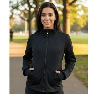 ISIS Womens Softshell Jacket Womens Sz M Full Zip Wind & Weather Resistant Black